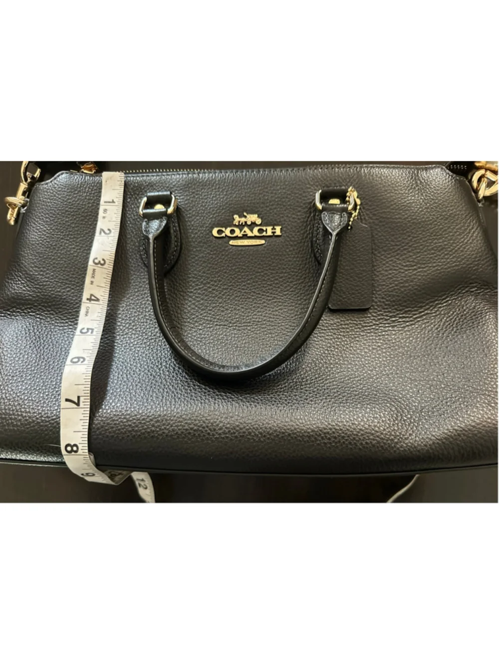 Women's Coach Black Leather Satchel Handbag